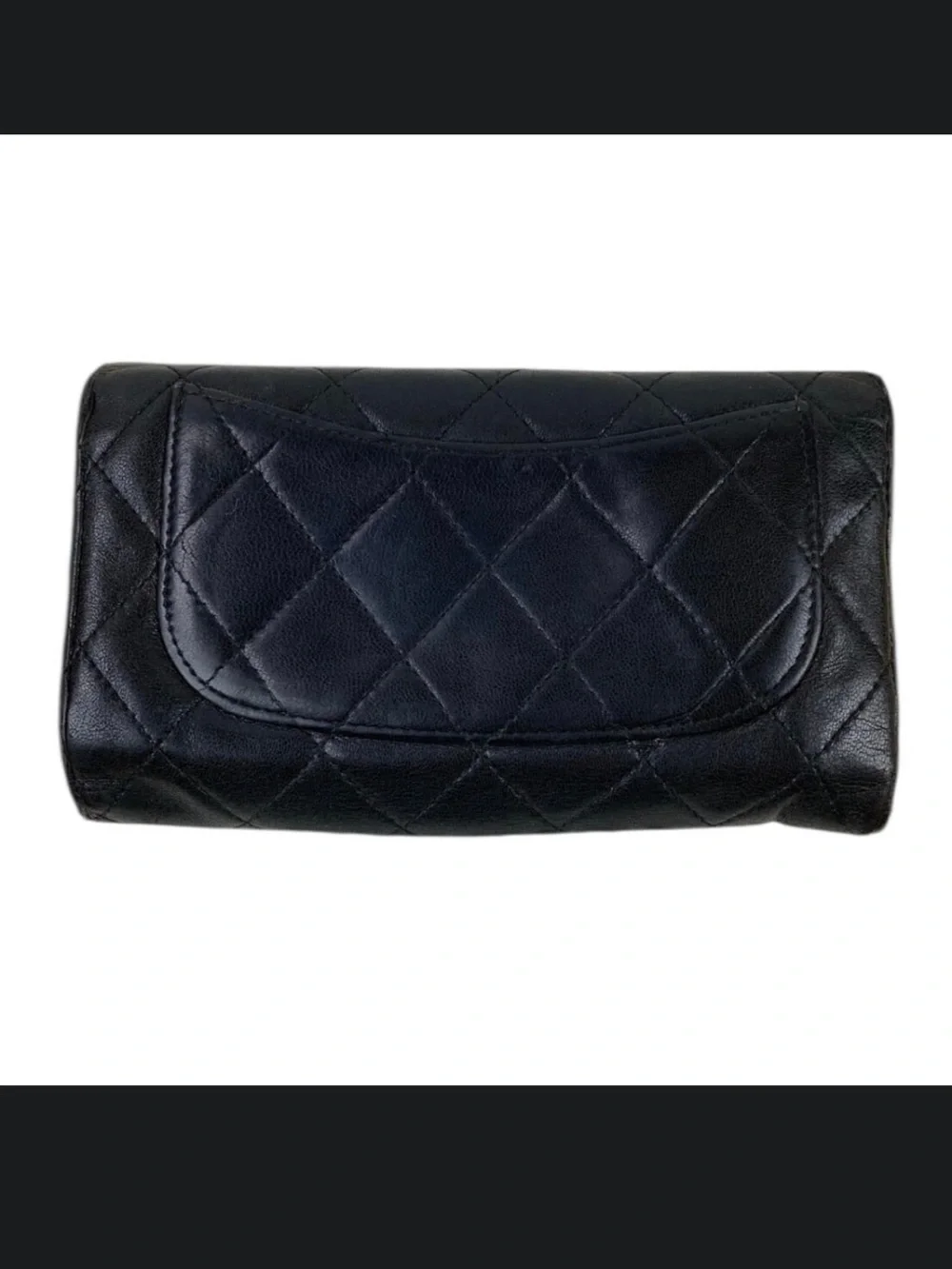 CHANEL Black Quilted Lambskin Flap Clutch with CC Logo